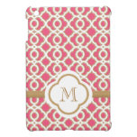 Monogrammed marockanska shock rosa och guld iPad mini cases