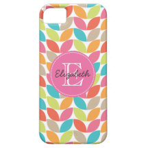 Monogrammed modernt färgrikt mönster iPhone 5 Case-Mate fodral