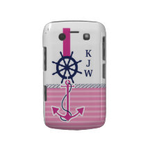 Monogrammed nautisk flicka blackberry bold cover