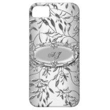 Monogrammed Regal elegantt damastast silver för iP iPhone 5 Cover