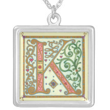 Monogrammed Silver-Pläterat halsband för Illuminat