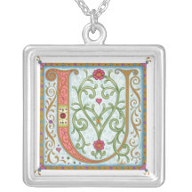 Monogrammed Silver-Pläterat halsband för Illuminat