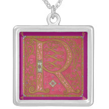 Monogrammed Silver-Pläterat halsband för Illuminat