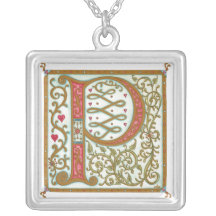 Monogrammed Silver-Pläterat halsband för Illuminat