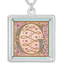 Monogrammed Silver-Pläterat halsband för Illuminat