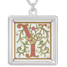 Monogrammed Silver-Pläterat halsband för Illuminat