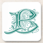 Monogrammed underlägg för krusidullbrev B