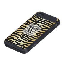 Monogrammed zebra tryck iPhone 4 cover