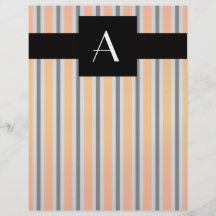 Monogramorange- och svartrandar flygblad