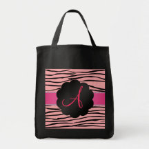 Monogrampersikazebra ränder kasse