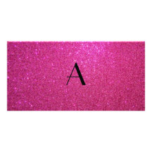 Monogramrosaglitter Anpassingsbara Fotokort