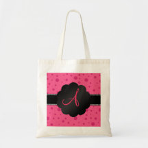 Monogramrosapolka dots tote bags