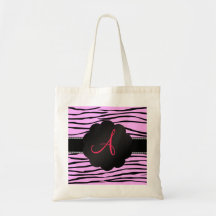 Monogramrosazebra ränder kasse