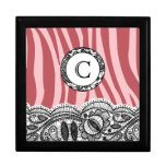 Monogramrosazebra ränder prydnadslådor
