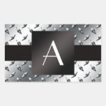 Monogramsilverdiamanten stålsätter pläterar mönste klistermärken