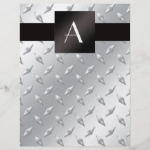 Monogramsilverdiamanten stålsätter pläterar mönste full färg flygblad