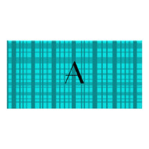 Monogramturkospläd Hälsningskort Med Foto