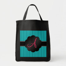 Monogramturkosrandar Tote Bag