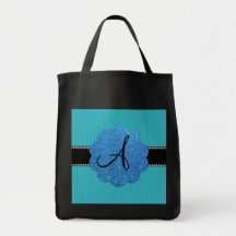 Monogramturkosrandar Tote Bag