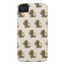Mönster för elefant för lycka tillcirkuselefanter  Case-Mate iPhone 4 skydd