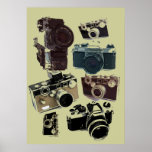 Mönster för kameror för vintageGrunge Retro Posters