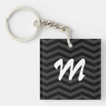 Mönster för Personalizable Graytone Monogramsparre Nyckelring
