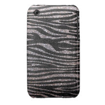 Mönster för silversebrarand (fauxglitter som bling Case-Mate iPhone 3 skydd