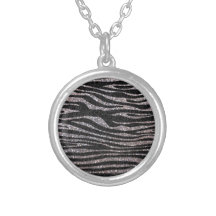 Mönster för silversebrarand (fauxglitter som bling personliga halsband