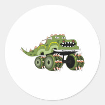 Monstersaurus lastbil rund klistermärke