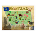 Montana statlig karta vykort