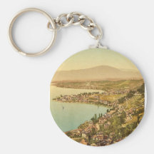 Montreux och Clarens, Geneve sjö, Schweitz vi Nyckel Ring