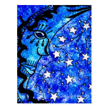 Moon and Stars Postcard