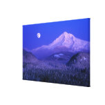 Moonrise över Mt-huvavintern, Oregon Canvasdukar Med Gallerikvalitet