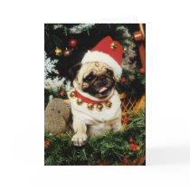 Mops förföljer den Santa julkortet