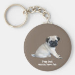 Mops Keychain Nyckel Ringar