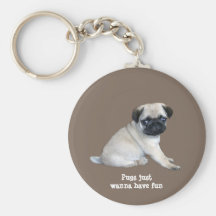 Mops Keychain Nyckel Ringar