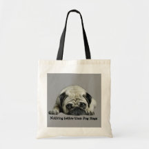 Mopsclownen på hjärtatotot hänger lös tote bags