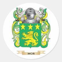 Mor-vapensköld (familjvapensköld) rund klistermärke