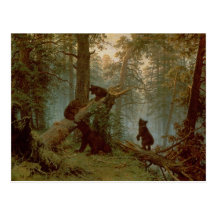 Morgon i en grässkog, 1889 vykort