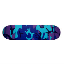 Mörk - blått- och lilakamouflage skate boards