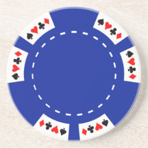 Mörk - blåttpoker och dobbelchip dryck underlägg