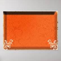 Mörk - orange damastast bröllopgåva affischer