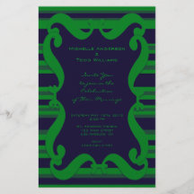 Mörk - randigt bröllop för blåttgrönt custom flyer