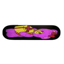 Mörk rosa- och gultnalle för flickor (2) skate decks