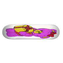 Mörk rosa- och gultnalle för flickor anpassad skate board