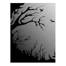 mörk skog vykort