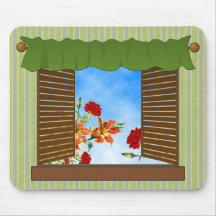 Mormorkökfönstret blommar mousepad musmatta