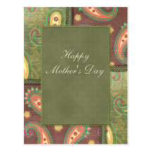 Mors dag - härlig Paisley design Vykort