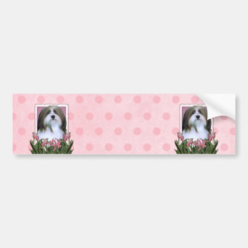 Mors dag - rosa tulpan - Havanese Bildekal