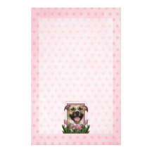 Mors dag - rosa tulpan - Pitbull - Tigger Anpassningsbara Brevpapper